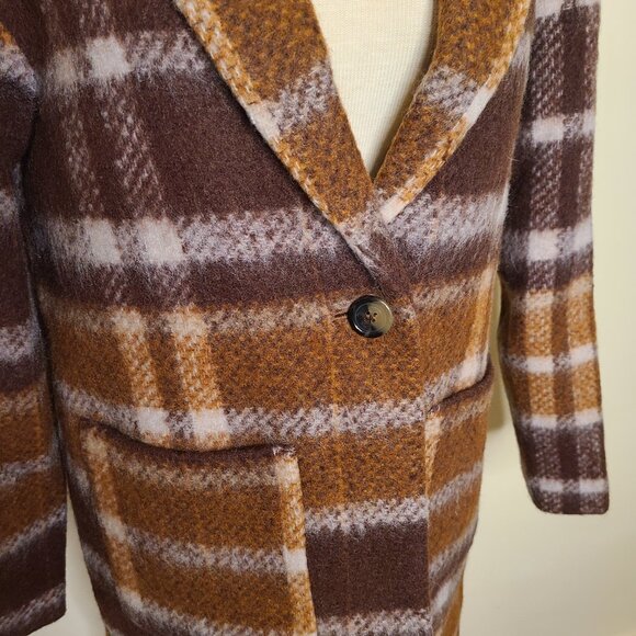 EDC (Esprit) Recycled Plaid Wool Jacket - Medium NWT - Picture 4 of 11